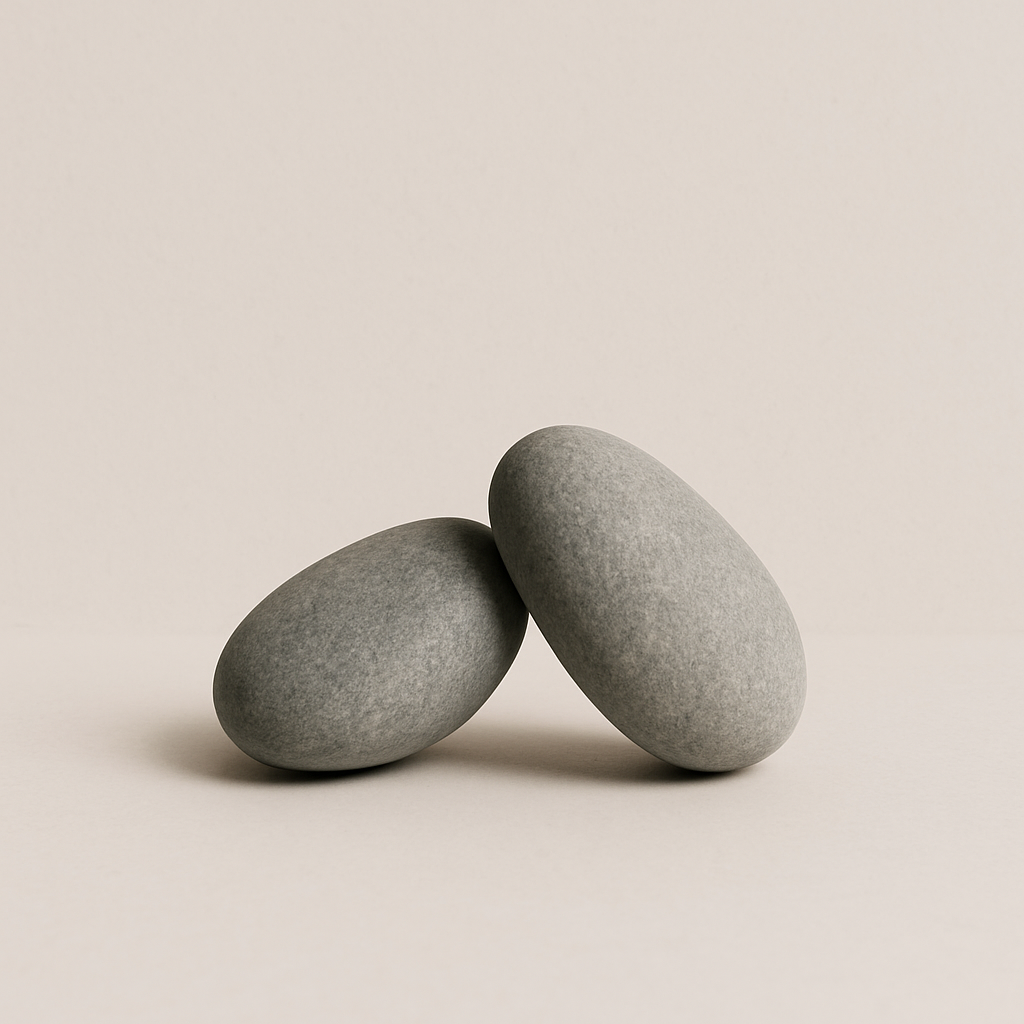 Two stones leaning against one another in a form of allyship